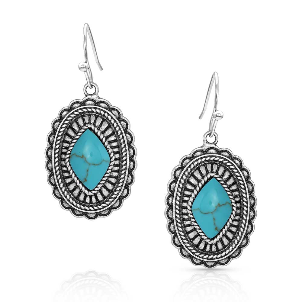 Montana Silversmiths Ladies Turquoise Stamped Pendant Earrings ER5035