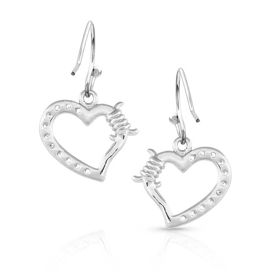 Montana Silversmiths® Victory in Love Crystal Barbed Wire Earrings ER5371