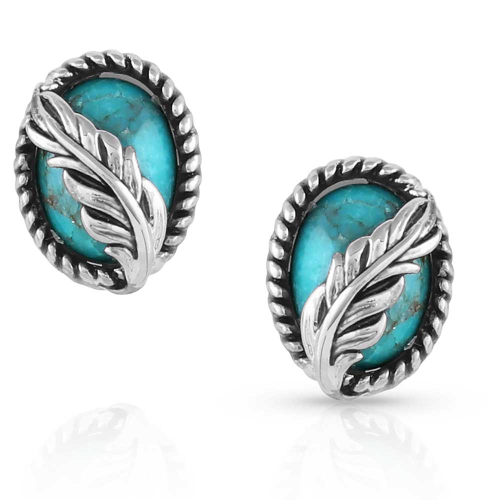 Montana Silversmiths® World's Feather Turquoise Post Earrings ER5375