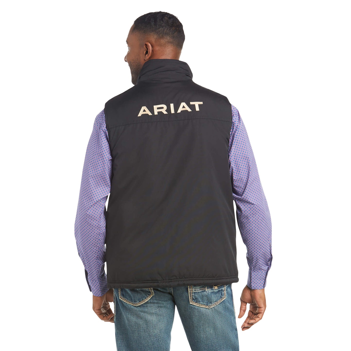 Ariat® Men's Team Logo Black Softshell Zip-Up Vest 10017000