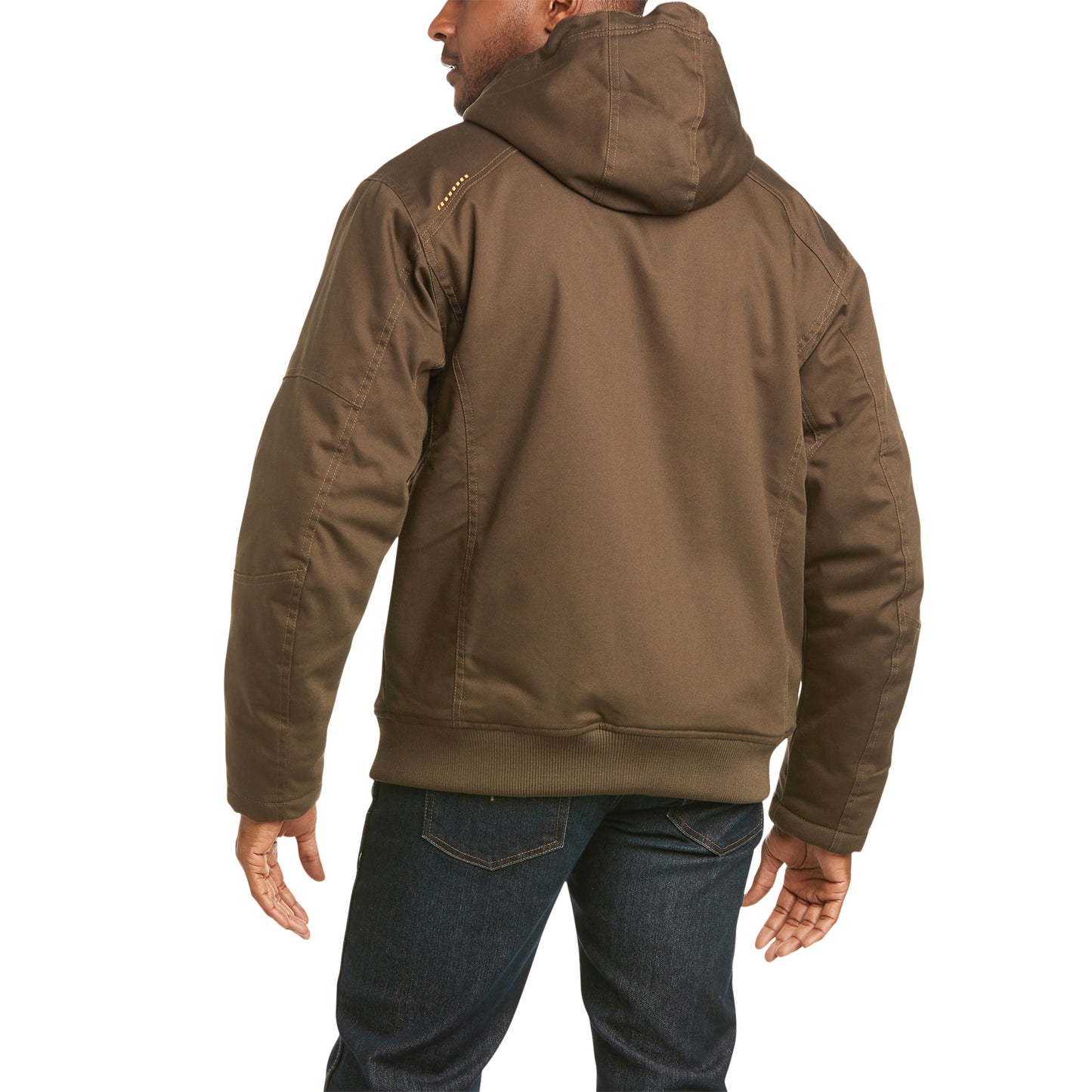 Ariat® Men's Rebar DuraCanvas Wren Brown Hooded Jacket 10027842