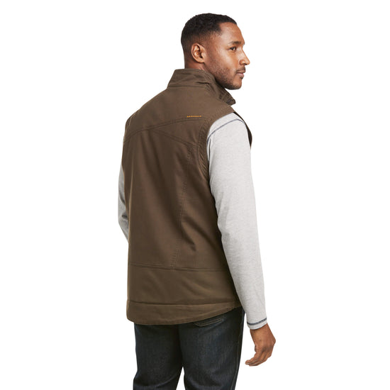 Ariat® Men's Rebar Washed DuraCanvas Brown Insulated Vest 10027866