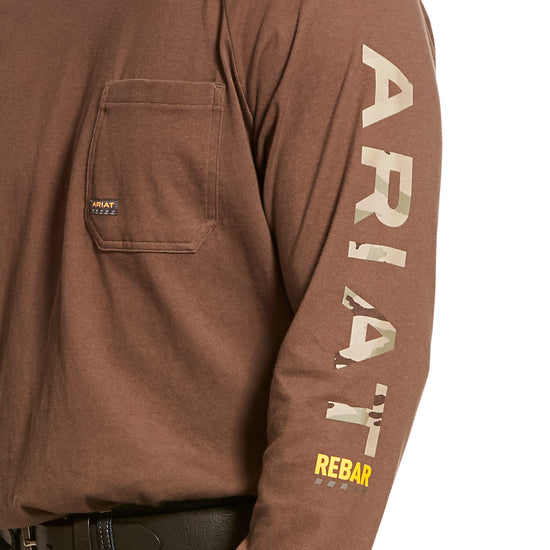 Ariat® Men's Rebar CottonStrong Moss Camo Logo Work T-Shirt 10027904