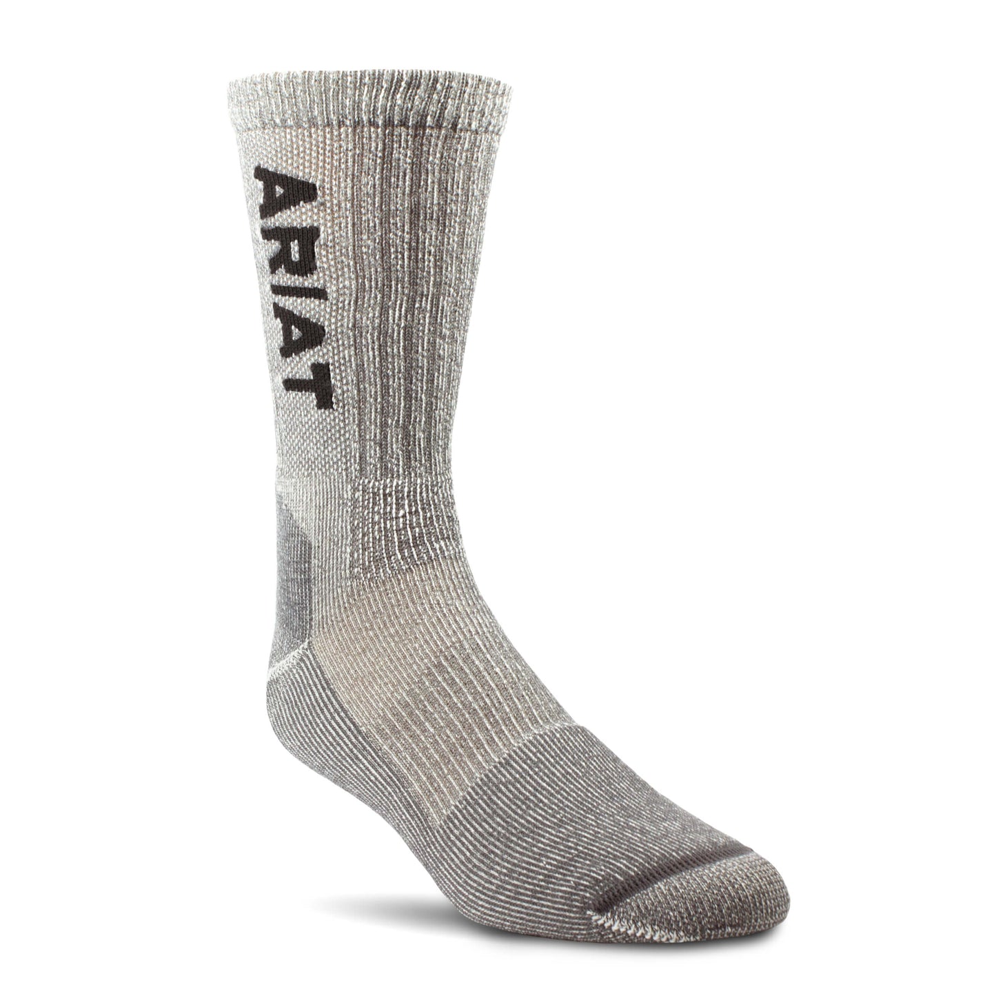 Ariat® Mens Lightweight Merino Wool Brown Steel Toe Work Sock 10036495