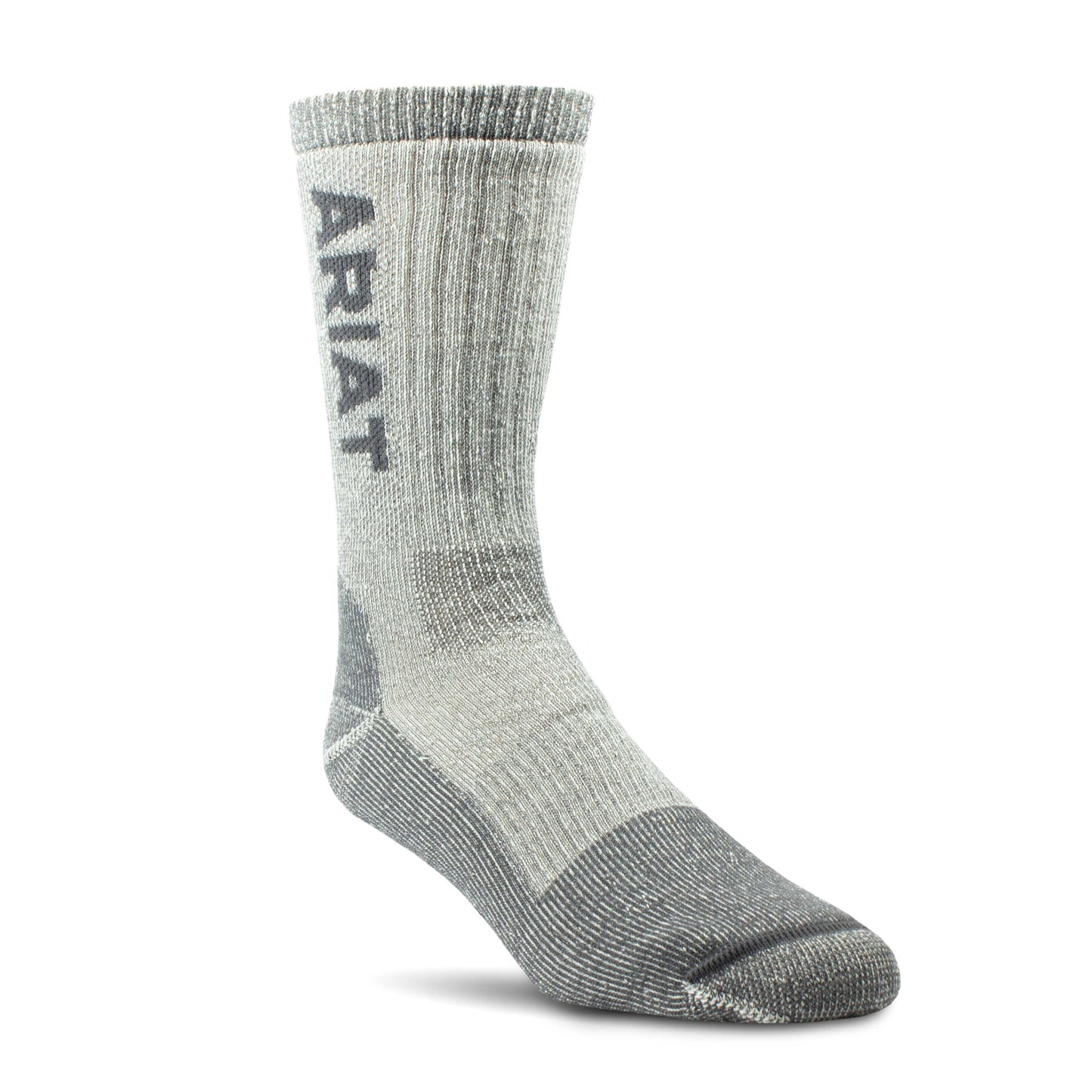 Ariat® Men's Midweight Merino Wool Steel Toe Grey Work Socks 10036497