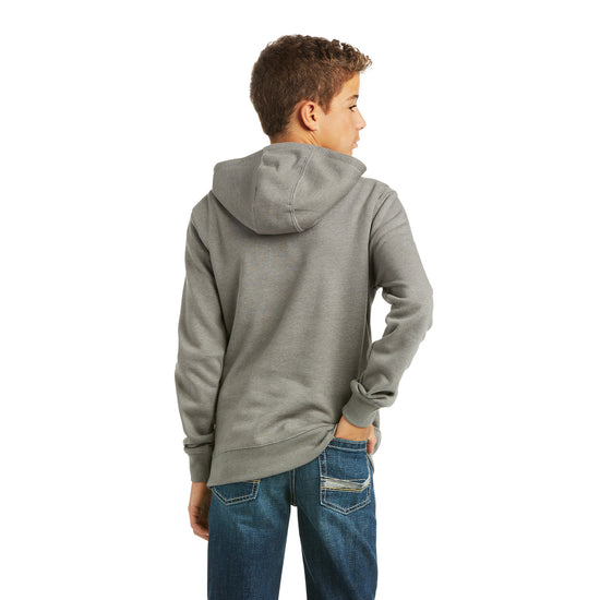 Ariat Kid's Basic Charcoal Raised Logo Hoodie Sweatshirt 10037006