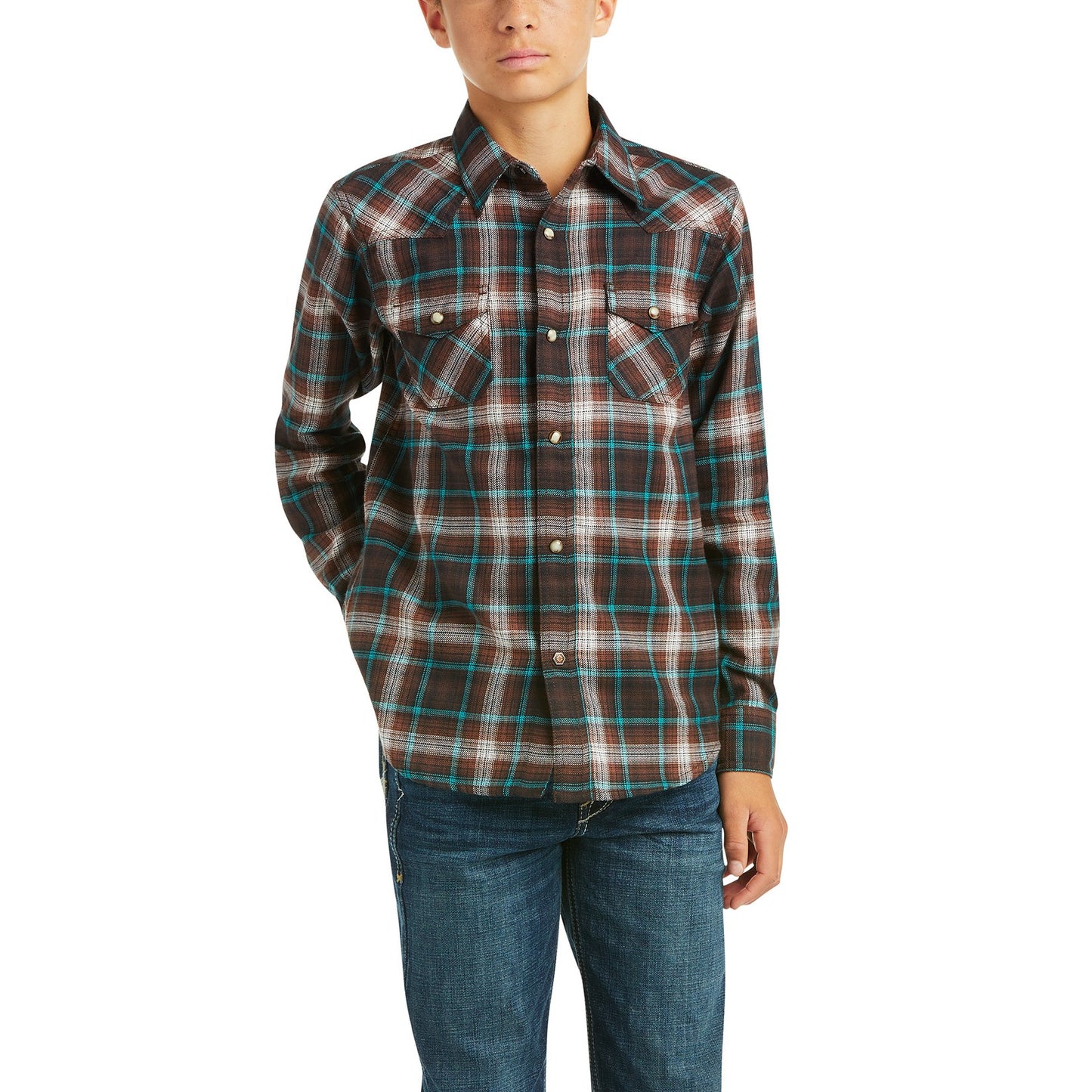 Ariat Boy's Harrisburg Cedarwood Retro Long Sleeve Shirt 10037356