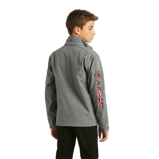Ariat Children's Logo 2.0 Americana & Charcoal Softshell Jacket 10037366