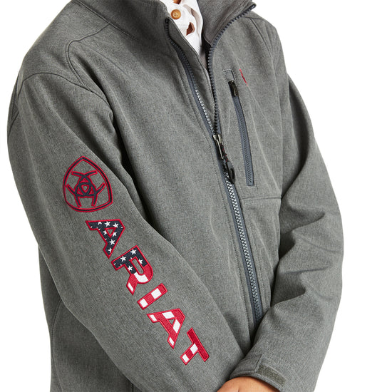Ariat Children's Logo 2.0 Americana & Charcoal Softshell Jacket 10037366