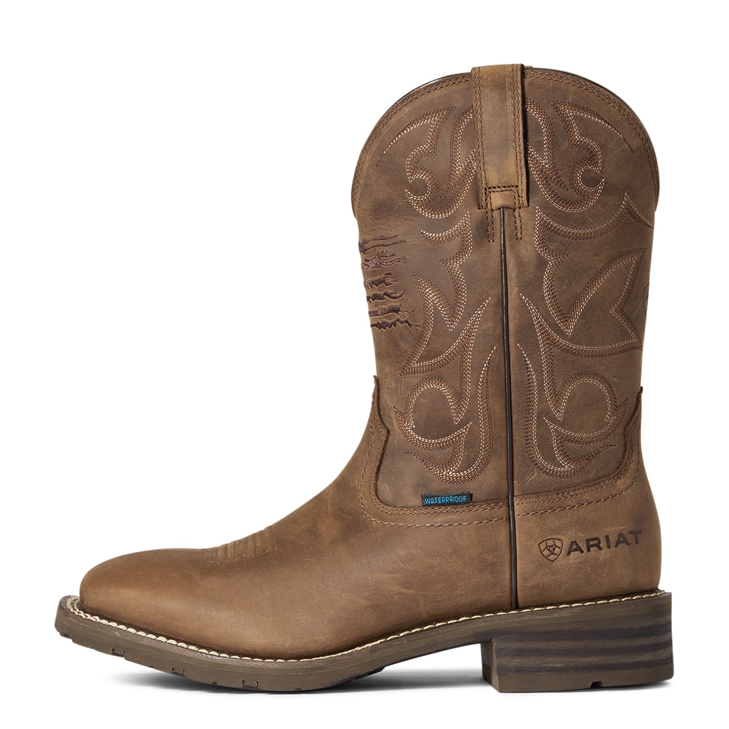 Ariat Men's Hybrid Patriot Waterproof Distressed Brown Boots 10038354