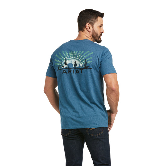 Ariat® Men's Rising Sun T-Shirt Steel Blue Heather 10037018