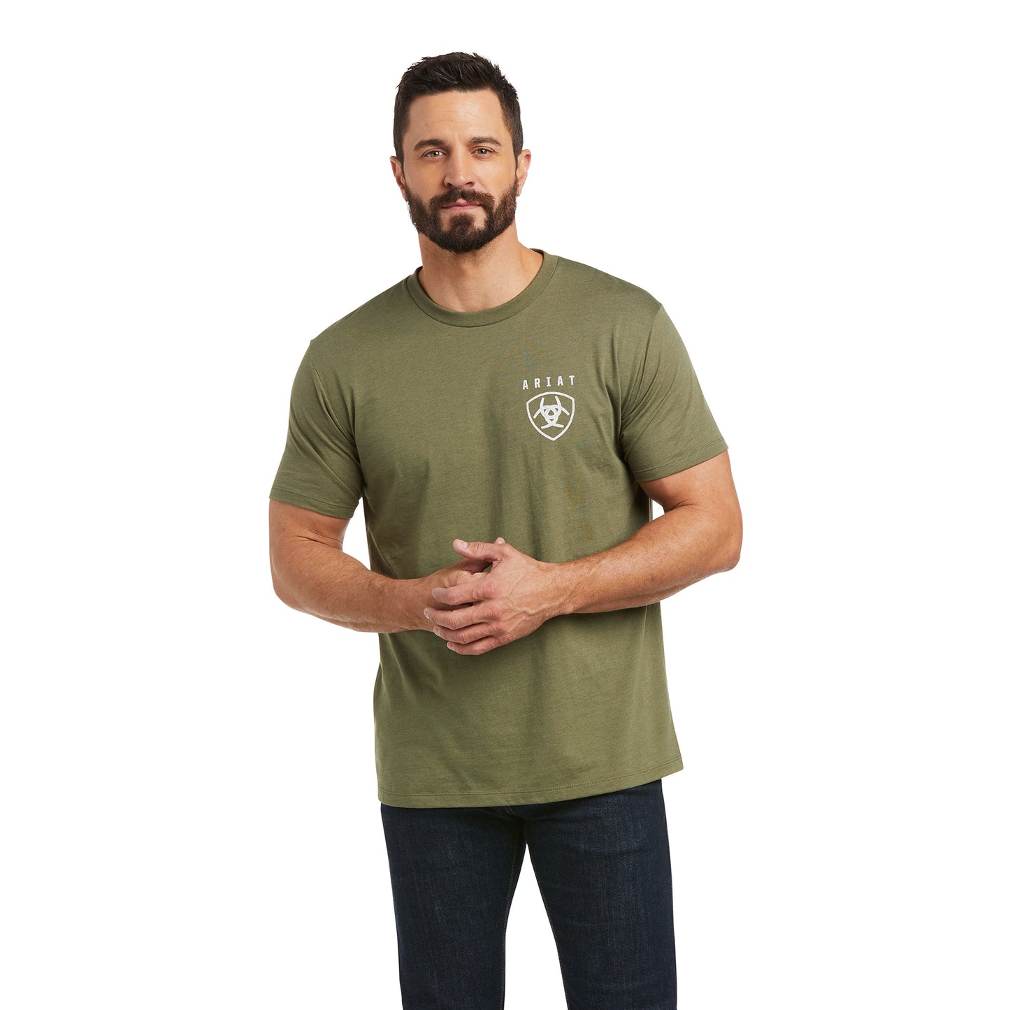 Ariat Men's Vertical Freedom Military Heather Green T-Shirt 10037028