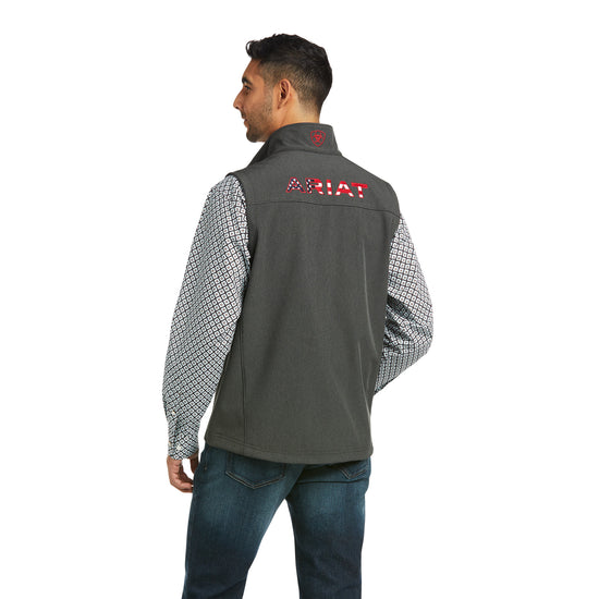 Ariat® Men's Logo 2.0 Charcoal Americana Softshell Vest 10037380