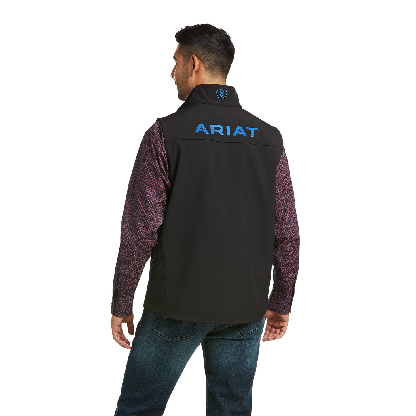 Ariat Men's Logo 2.0 Black & Cobalt Softshell Vest 10037383