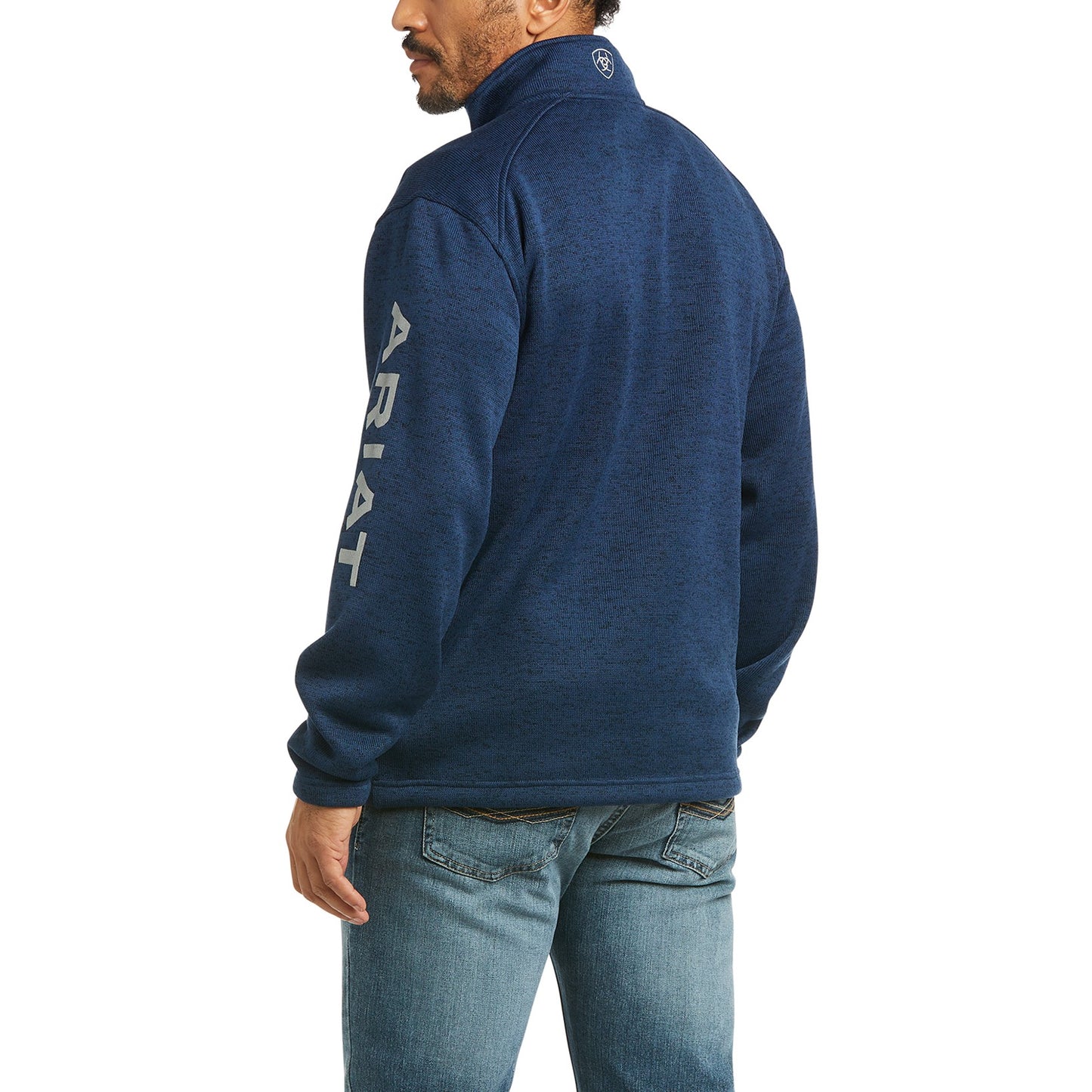 Ariat Men's Caldwell Logo Indigo Full Zip Sweater Jacket 10037432