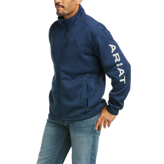 Ariat Men's Caldwell Logo Indigo Full Zip Sweater Jacket 10037432