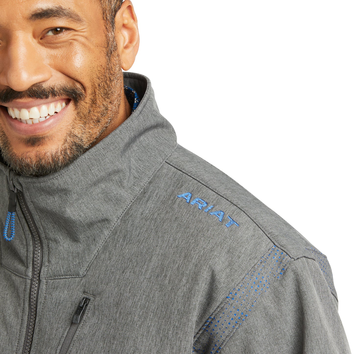 Ariat Men's Vernon Vent Charcoal & Cobalt Softshell Jacket 10037494