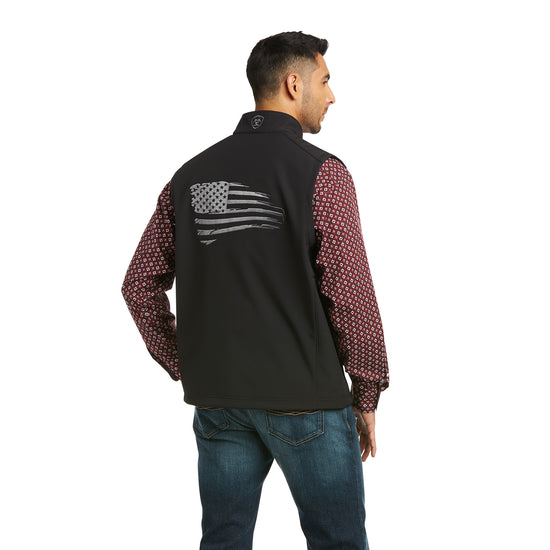 Ariat® Men's Logo 2.0 Patriot Black Softshell Vest 10037559