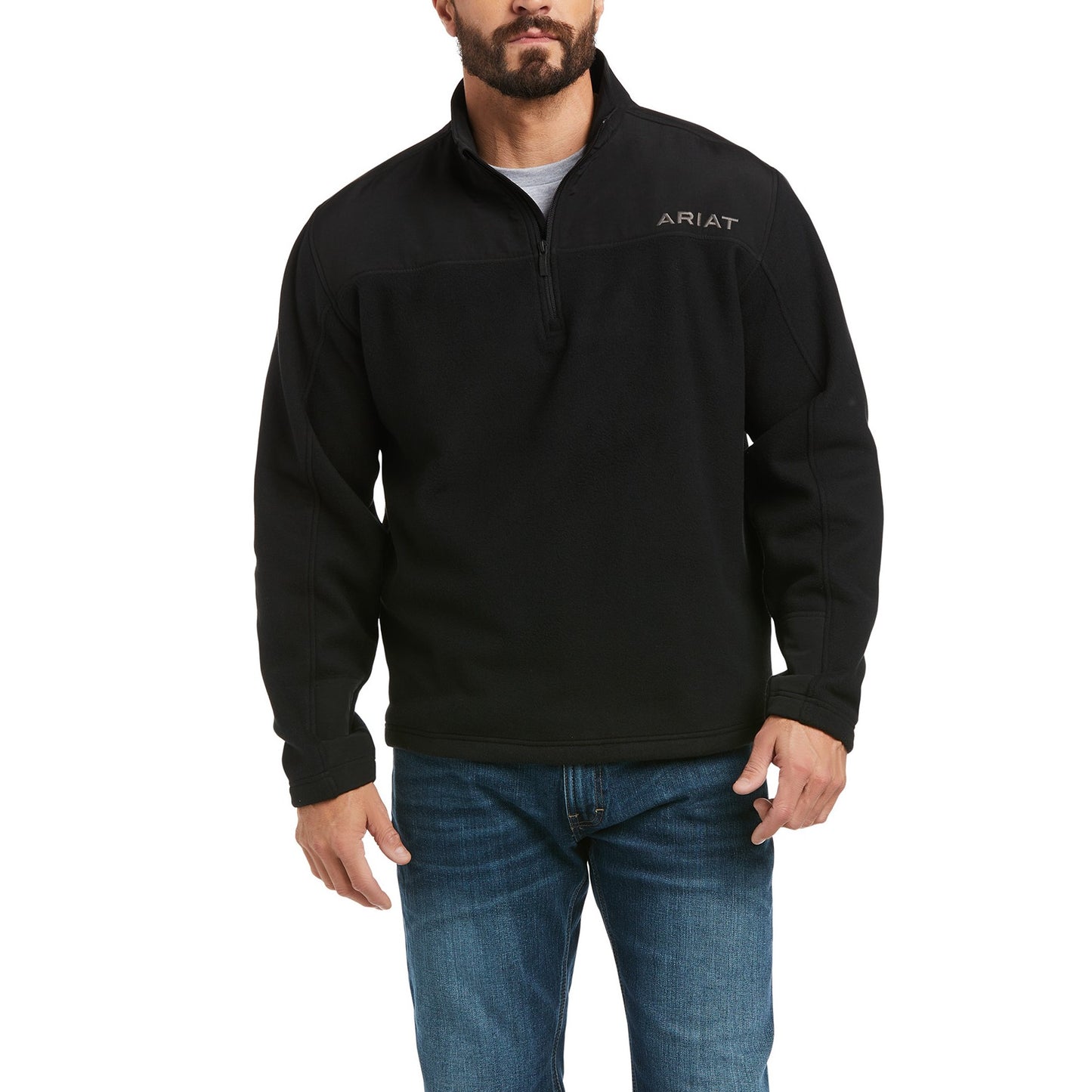 Ariat Men's Basis 2.0 Black Quarter Zip Sweatshirt 10037718