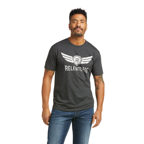 Ariat® Men's Relentless Logo Charcoal Heather T-Shirt 10037786