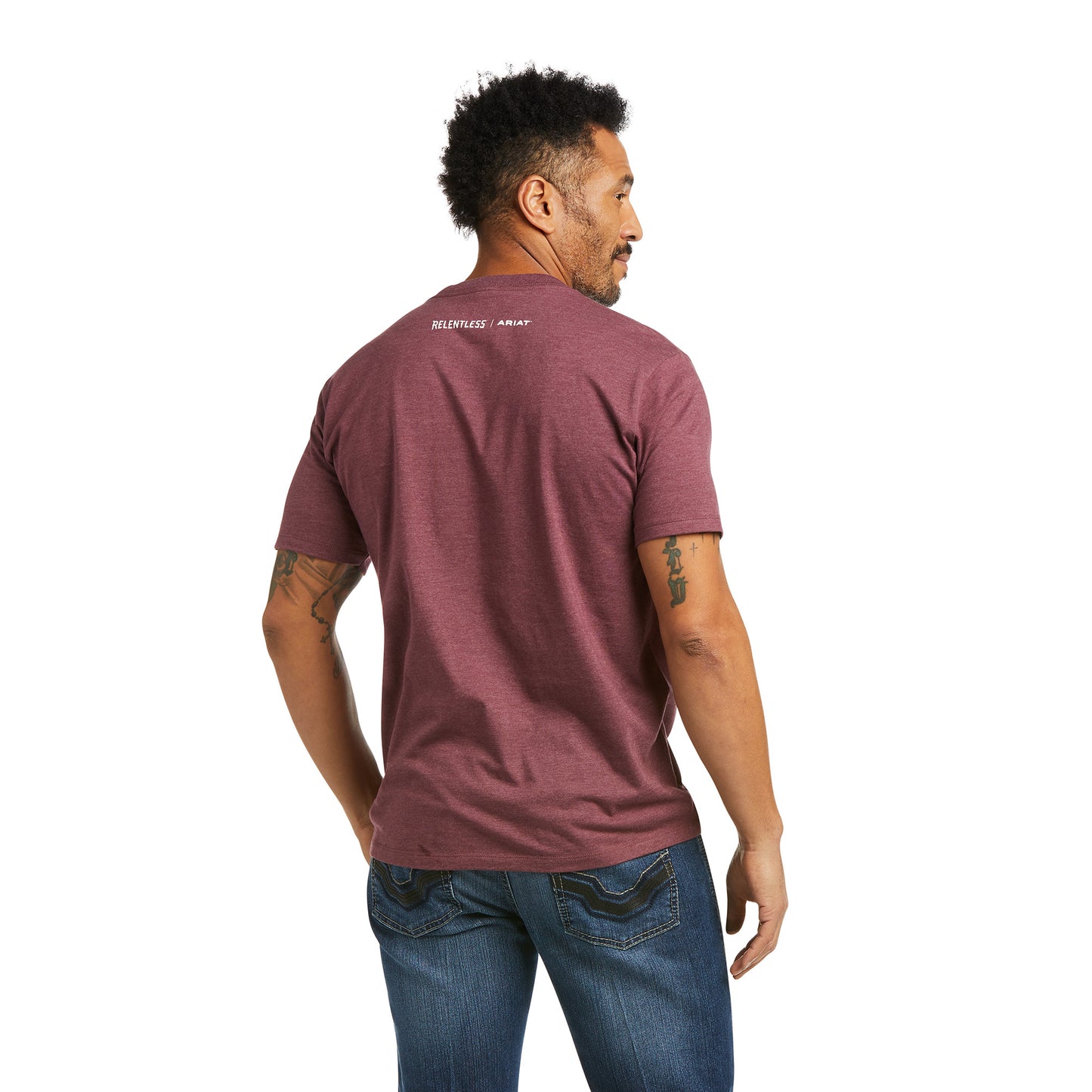 Ariat® Men's Relentless Logo Burgundy Short Sleeve Shirt 10037787