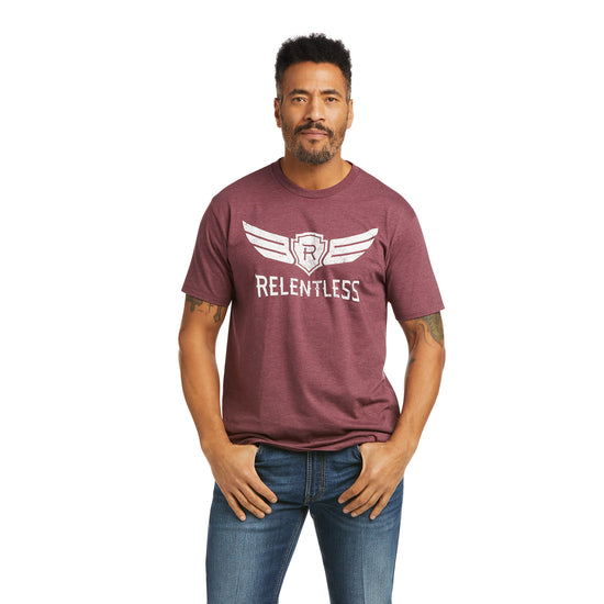 Ariat® Men's Relentless Logo Burgundy Short Sleeve Shirt 10037787