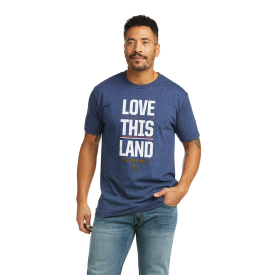 Ariat Men's Love This Land Short Sleeve Navy T-Shirt 10037837