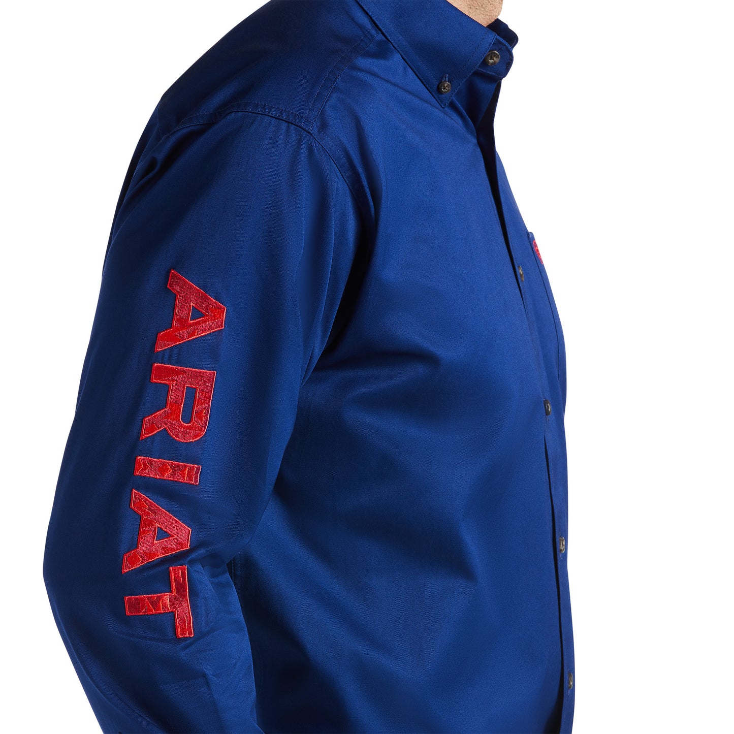 Ariat® Men's Team Logo Twill Long Sleeve Blue Depths Shirt 10038014