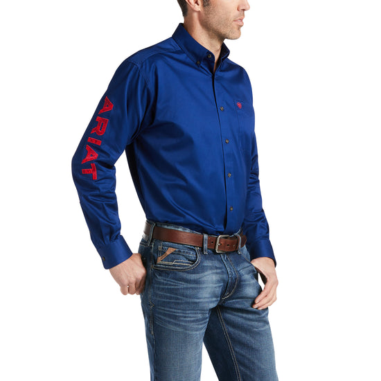 Ariat® Men's Team Logo Twill Long Sleeve Blue Depths Shirt 10038014