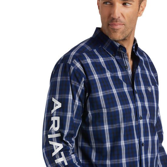 Ariat® Men's Team Wells Blue Depths Button Down Shirt 10038088
