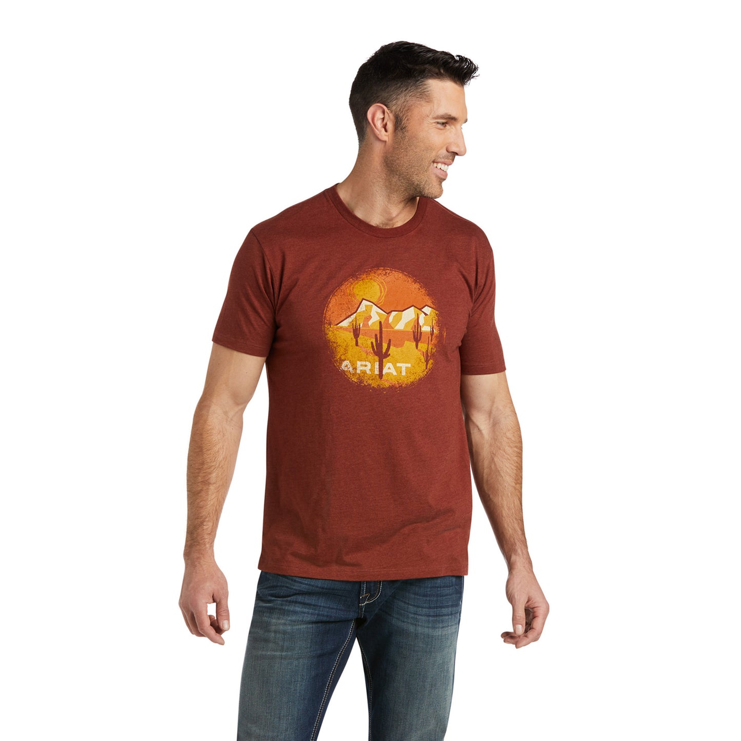 Ariat® Men's Desert Scape Rust Heather Short Sleeve T-Shirt 10038194