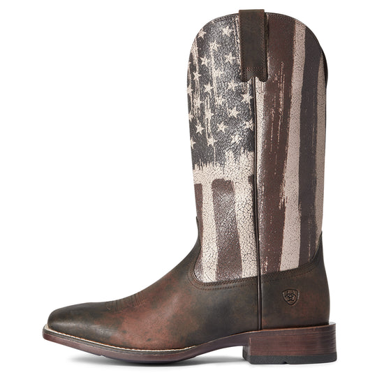 Ariat Men's Patriot Ultra Taylor Tan & Distressed Flag Boots 10038395
