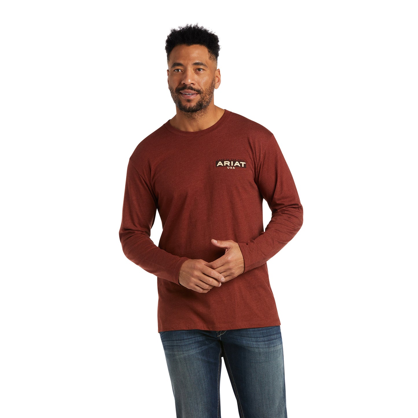 Ariat® Men's Land Rust Heather Long Sleeve T-Shirt 10038533