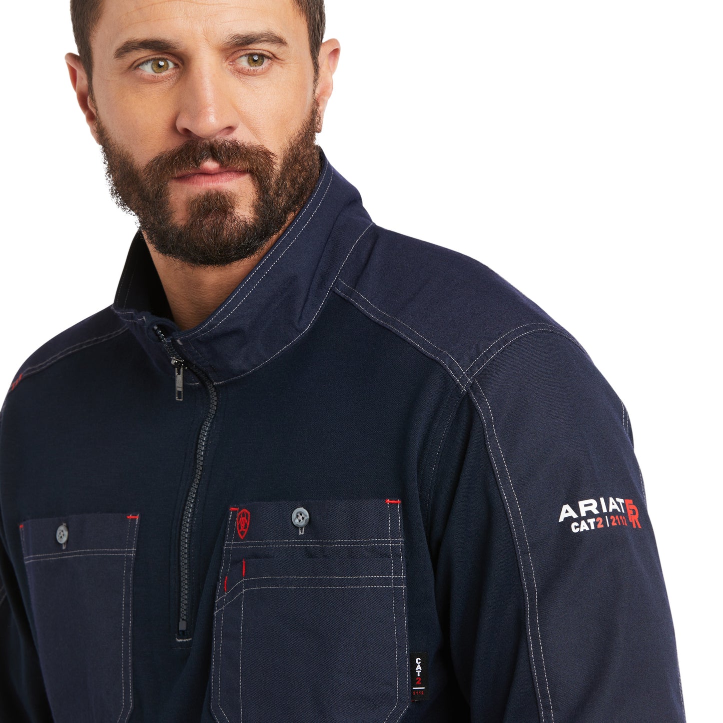 Ariat® Men's FR Duralight Navy 1/4 Zip Work Shirt 10035378