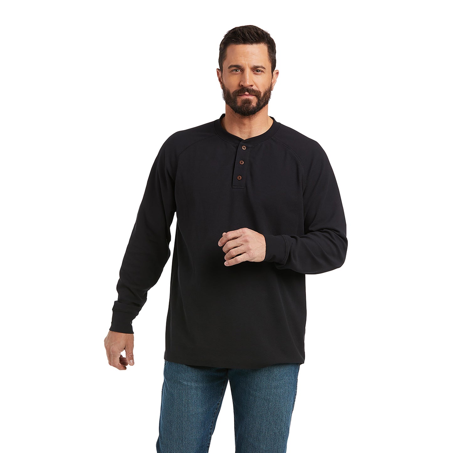 Ariat® Men's Rebar Thermal Long Sleeve Black Shirt 10037361
