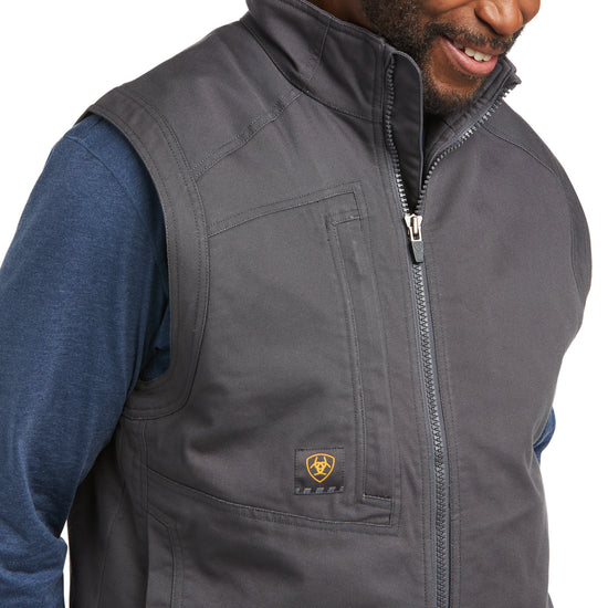 Ariat® Men's Rebar Washed DuraCanvas­™ Grey Insulated Vest 10037385
