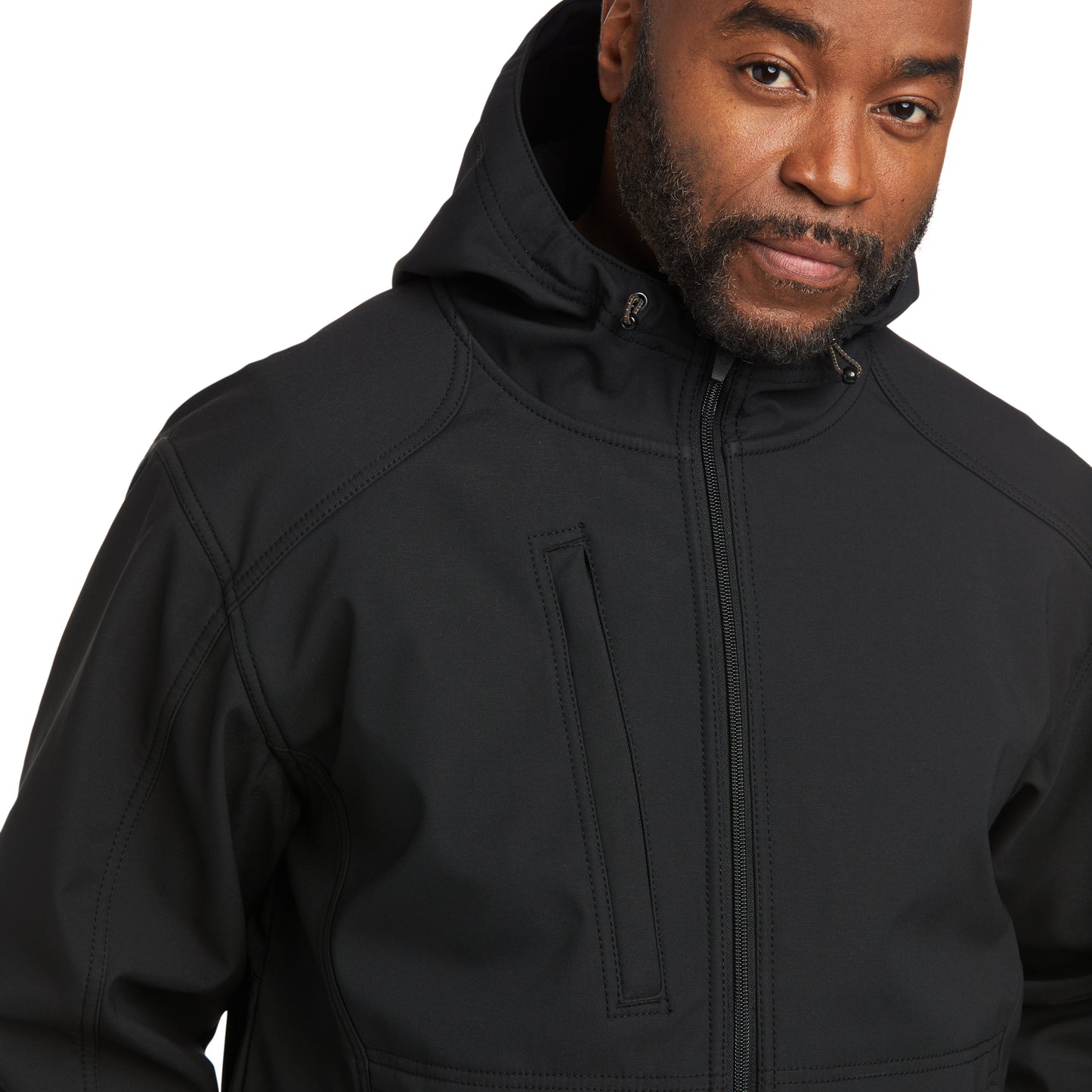 Ariat Men's Rebar Stretch Canvas Softshell Hooded Logo Jacket 10037386