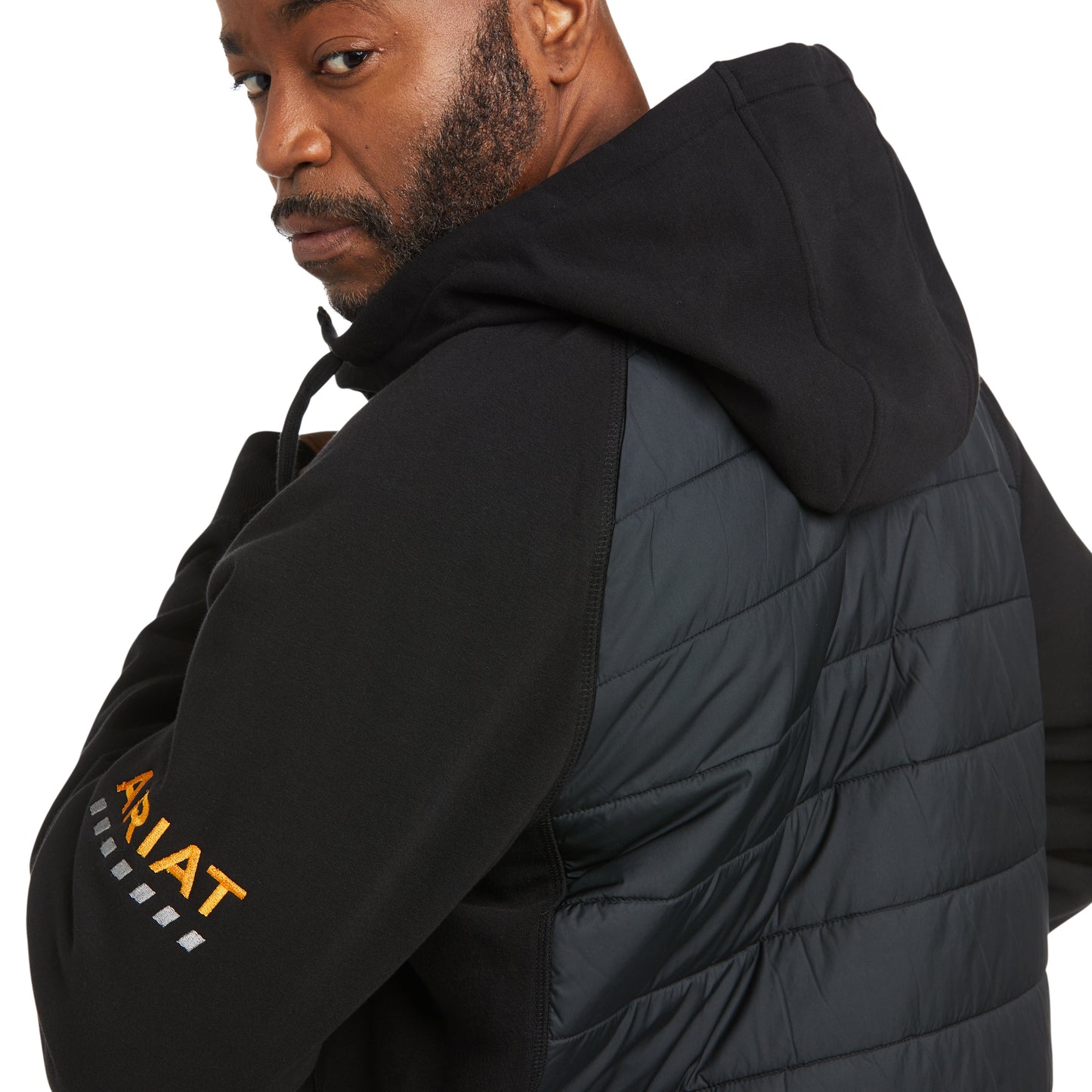 Ariat® Men's Rebar Thermic Insulated Full Zip Black Hoodie 10037484