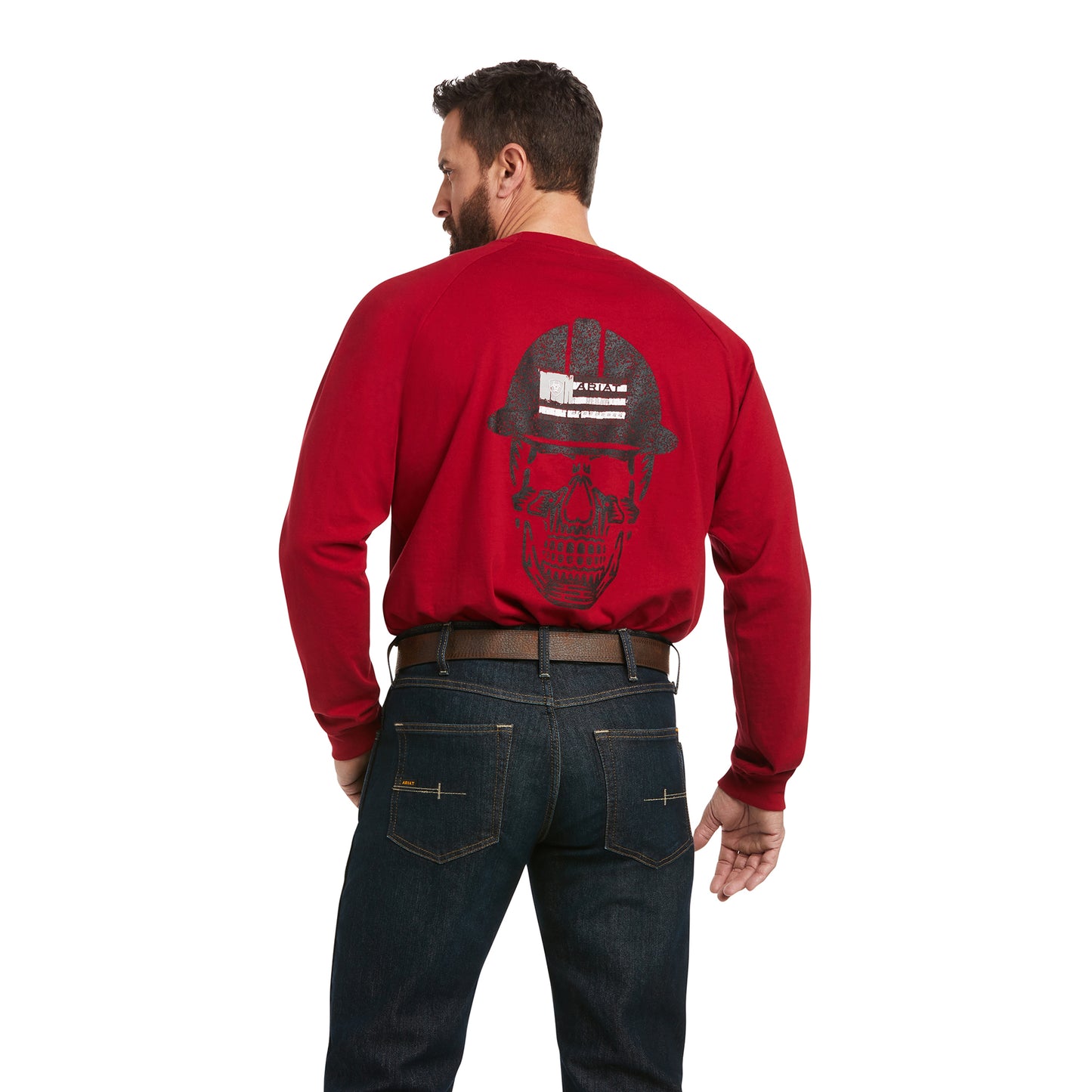 Ariat Men's Rebar Roughneck Red Graphic Long Sleeve T-Shirt 10037655