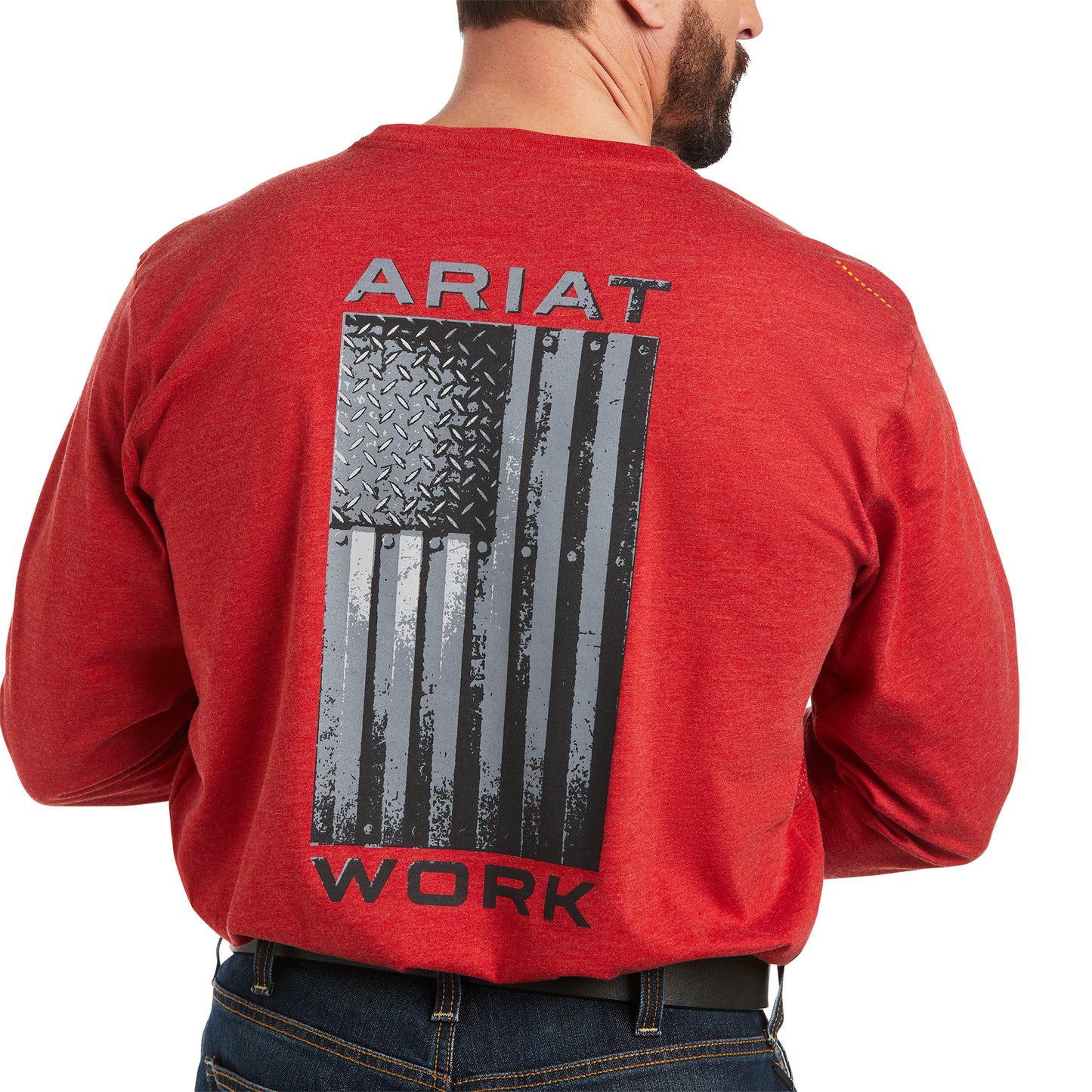 Ariat Men Rebar Workman Alloy Red Flag Graphic Tee Shirt 10037705
