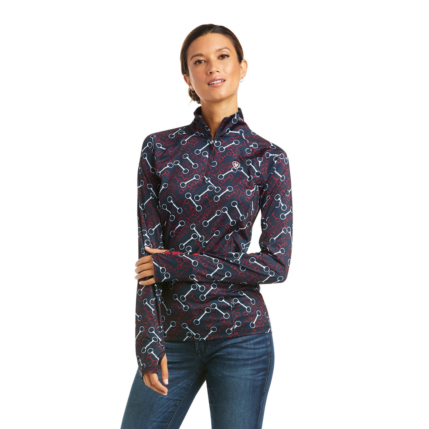 Ariat® Women's Lowell 2.0 Team Print 1/4 Zip Baselayer Shirt 10037375