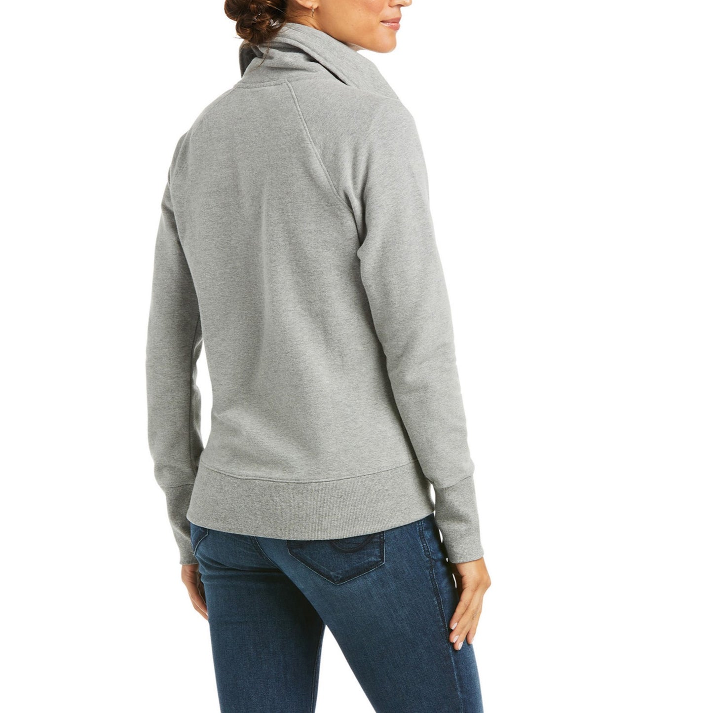 Ariat Ladies Team Logo Heather Grey Full Zip Sweatshirt 10037614