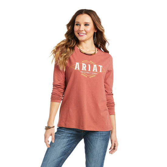 Ariat® Ladies R.E.A.L.™ Logo Marsala Red Long Sleeve T-Shirt 10036966