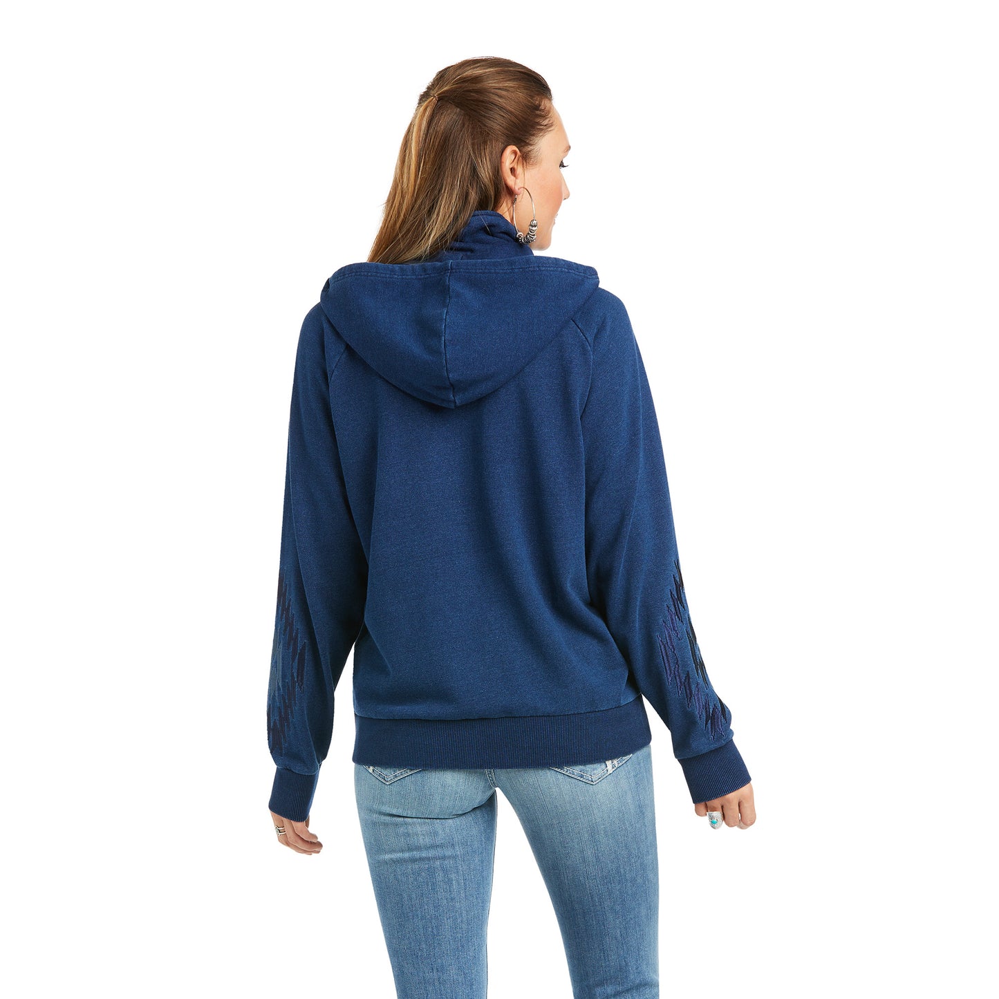 Ariat® Ladies Knit Denim Full Zip Blue Velvet Hoodie 10036993
