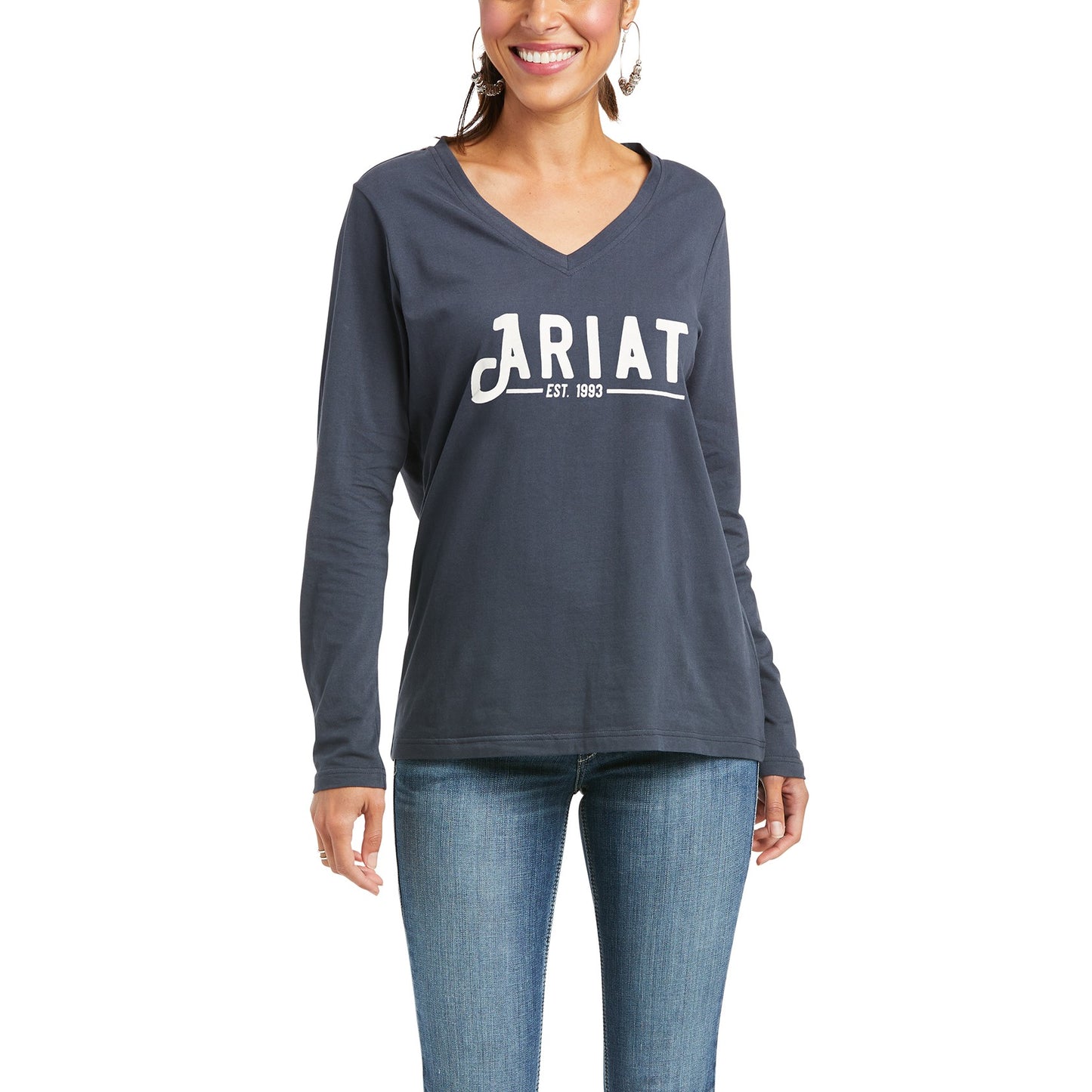 Ariat Ladies REAL Long Sleeve India Ink Logo Tee 10037522