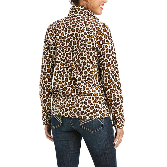Ariat Ladies Printed Fleece Leopard Quarter Zip Sweatshirt 10037564