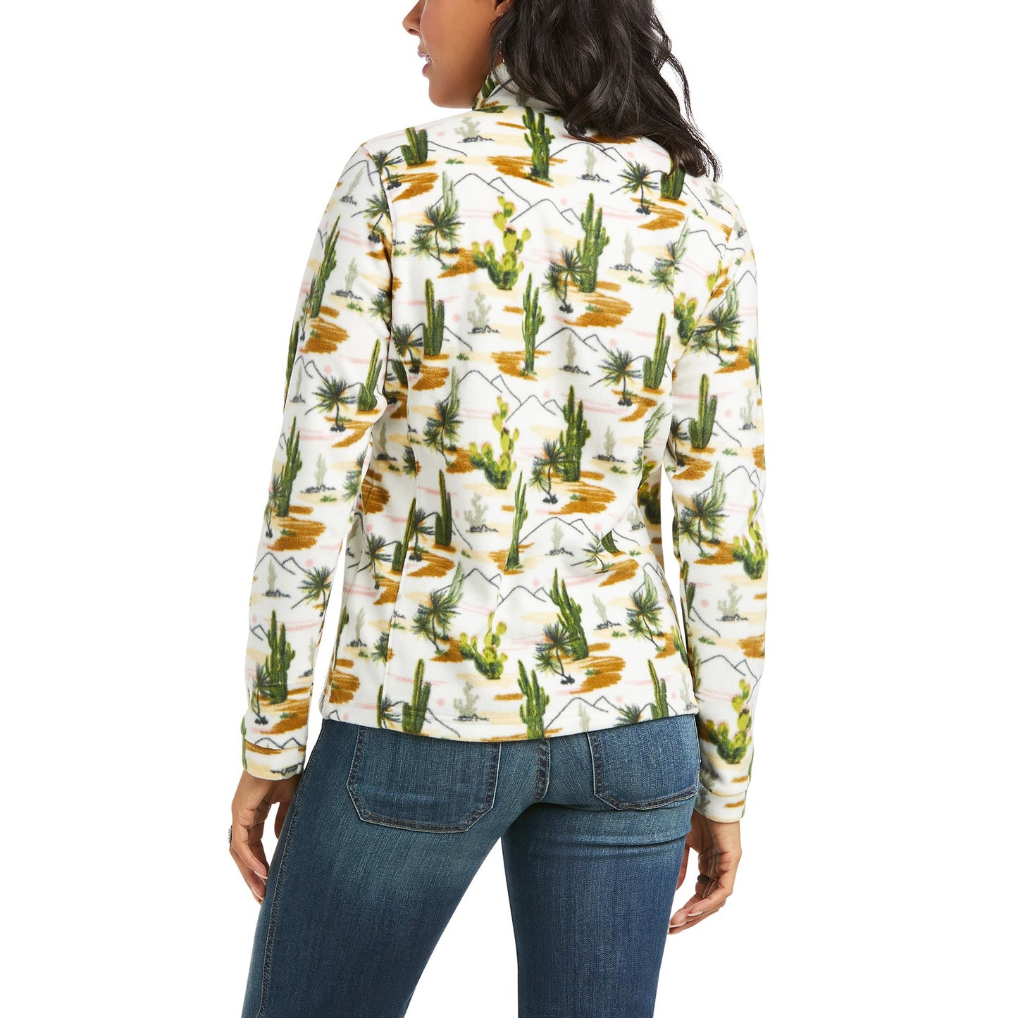 Ariat Ladies Printed Fleece Cactus Scenery 1/4 Zip Sweatshirt 10037565