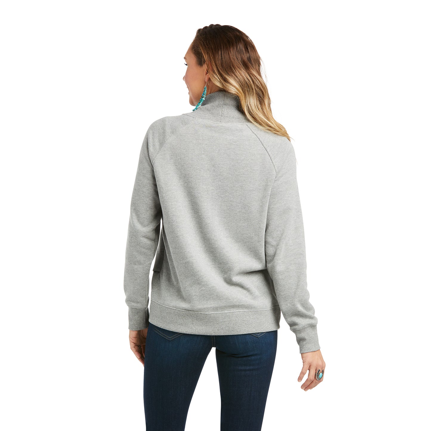 Load image into Gallery viewer, Ariat Ladies REAL Crossover Heather Gray Sweatshirt 10037572
