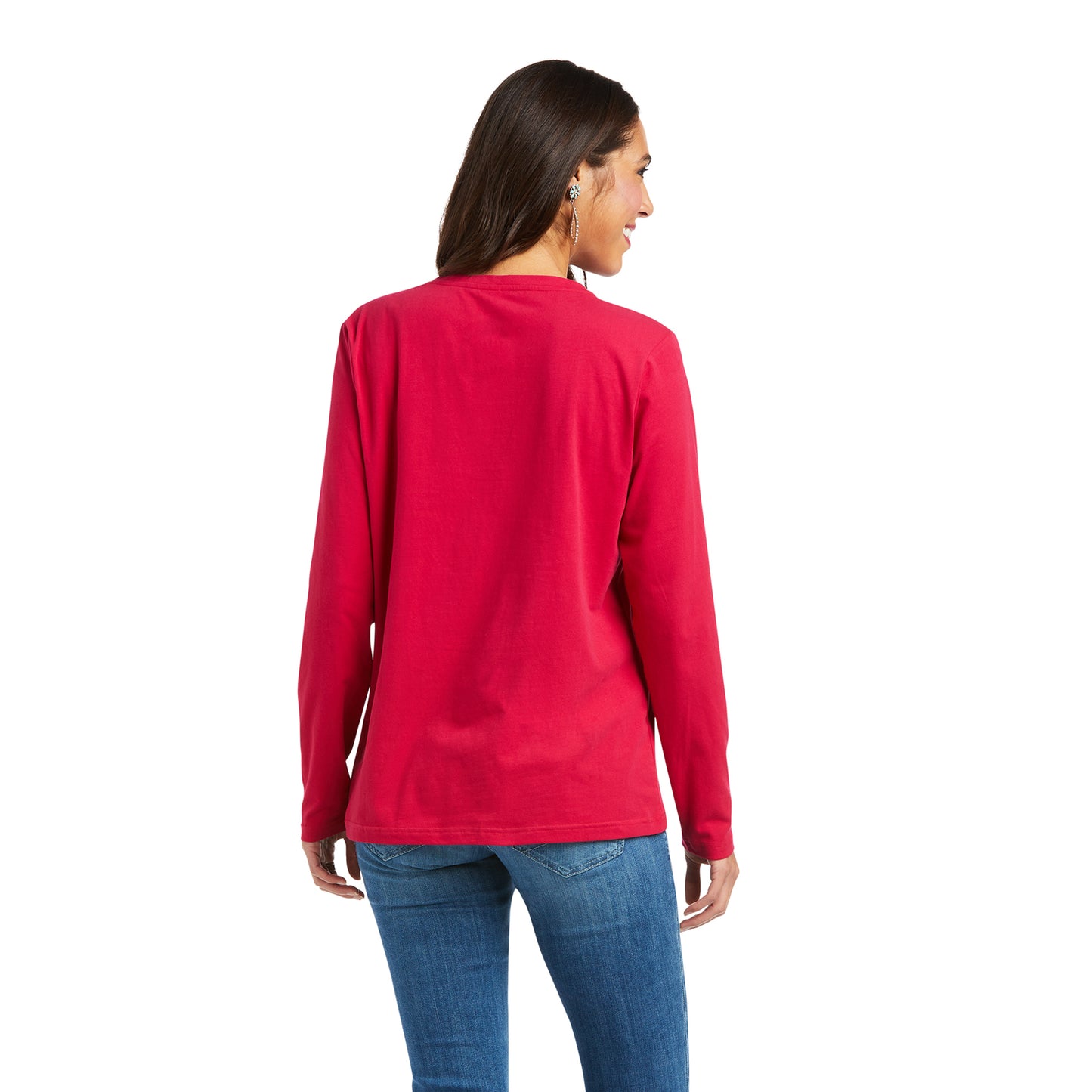 Ariat® Ladies R.E.A.L.™ Long Sleeve Red Logo Tee 10037588