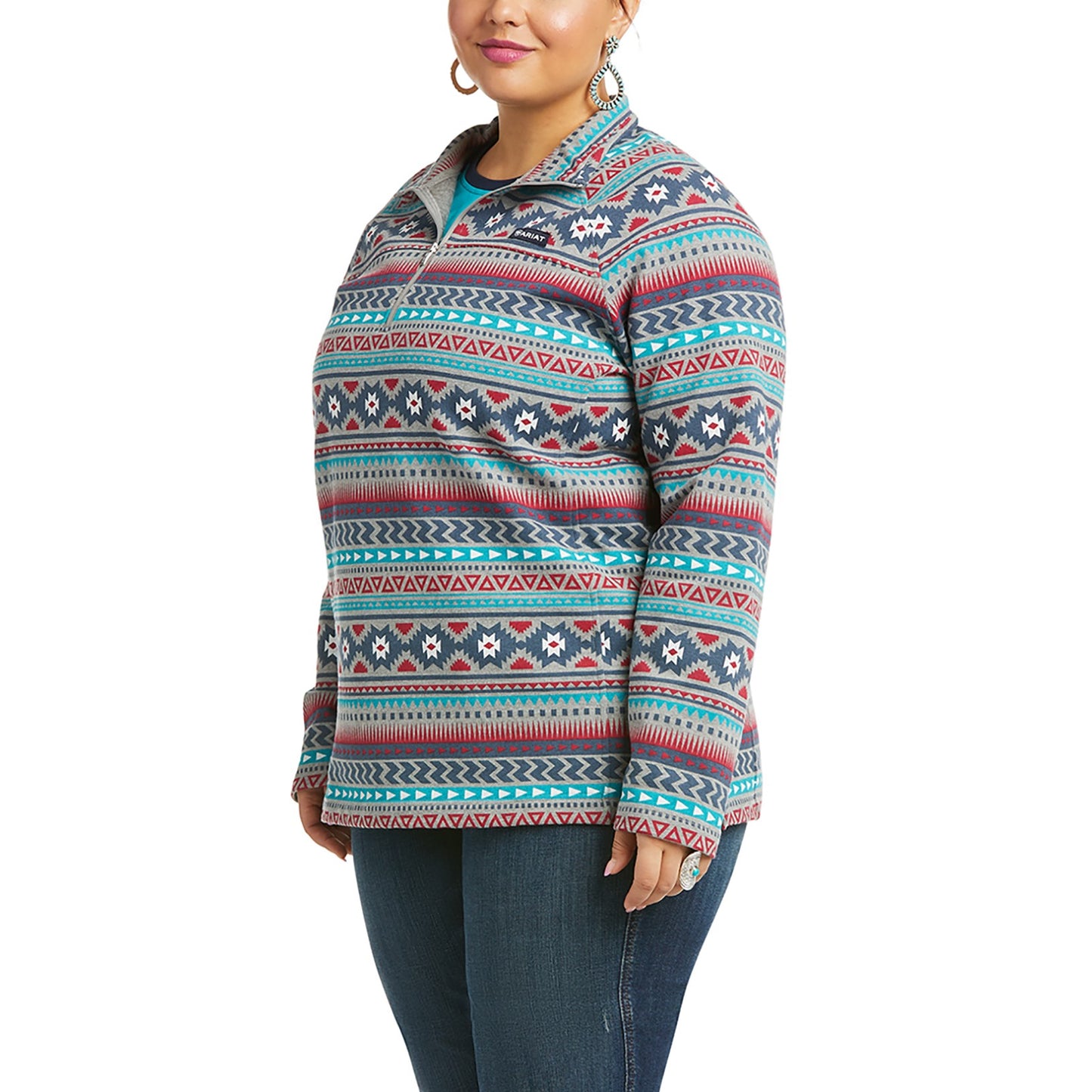 Ariat Ladies REAL Comfort Aztec Print 1/2 Zip Sweatshirt 10037748